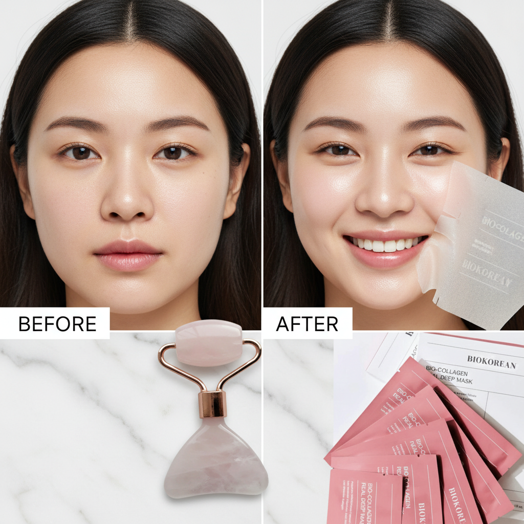 Collagen mask + Jade roller bundle